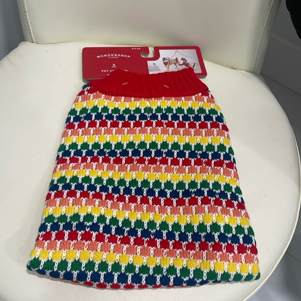 Wondershop Red/Yellow/Green Print Pet Sweater for Small Dogs
